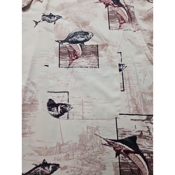 Munsingwear Mens XL Button Down Short Sleeve Fish Shirt Outdoors - Picture 6 of 16